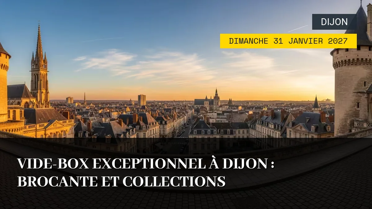 Affiche de l'événement : Vide-Box Exceptionnel à Dijon : Brocante et Collections – Dimanche 31 Janvier 2027