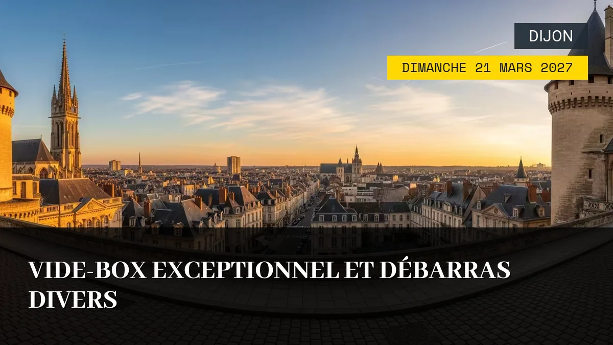 Affiche de l'événement : Vide-Box Exceptionnel et Débarras Divers – Dimanche 21 Mars 2027