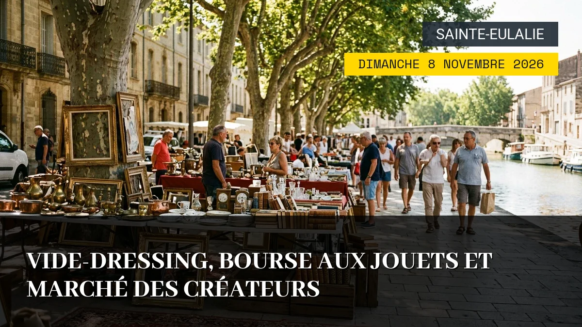 Affiche de l'événement : Vide-dressing, bourse aux jouets et marché des créateurs – Dimanche 8 Novembre 2026