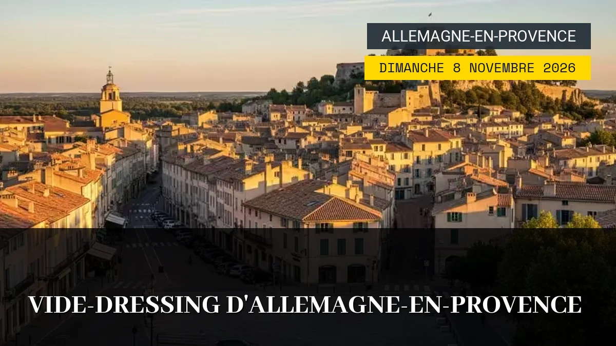 Affiche de l'événement : Vide-Dressing d&rsquo;Allemagne-en-Provence – Dimanche 8 Novembre 2026