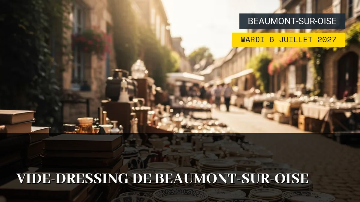 Affiche de l'événement : Vide-Dressing de Beaumont-sur-Oise – Mardi 6 Juillet 2027