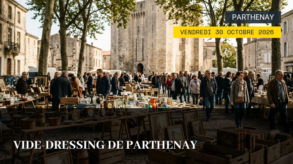 Affiche de l'événement : Vide-dressing de Parthenay — Du Vendredi 30 Octobre 2026 au Samedi 31 Octobre 2026