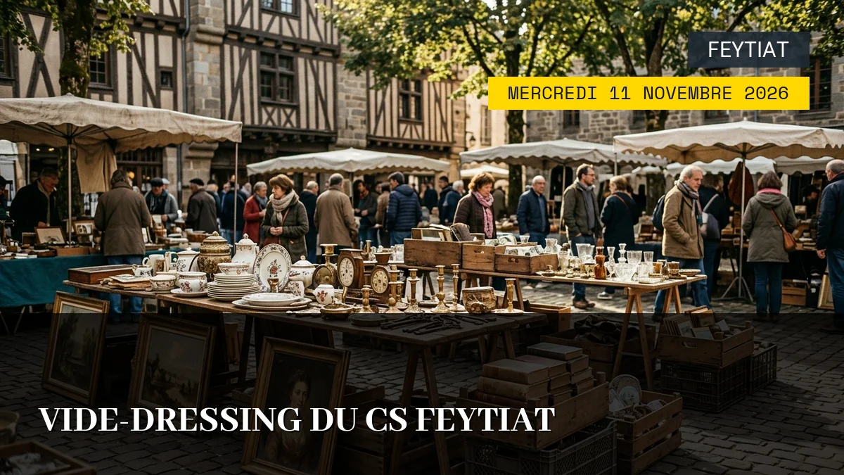 Affiche de l'événement : Vide-Dressing du CS Feytiat – Mercredi 11 Novembre 2026