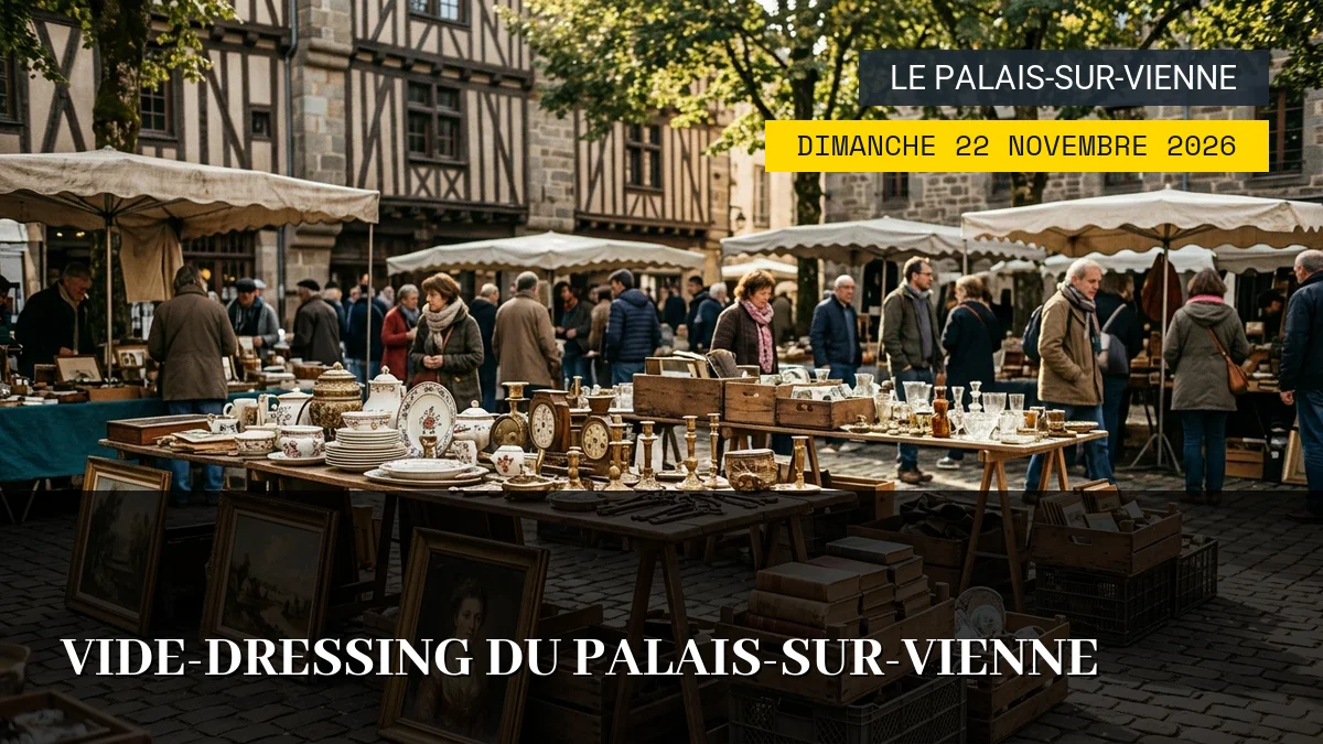 Affiche de l'événement : Vide-Dressing du Palais-sur-Vienne – Dimanche 22 Novembre 2026