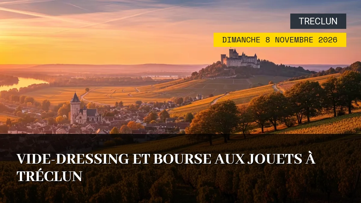 Affiche de l'événement : Vide-Dressing et Bourse aux Jouets à Tréclun – Dimanche 8 Novembre 2026