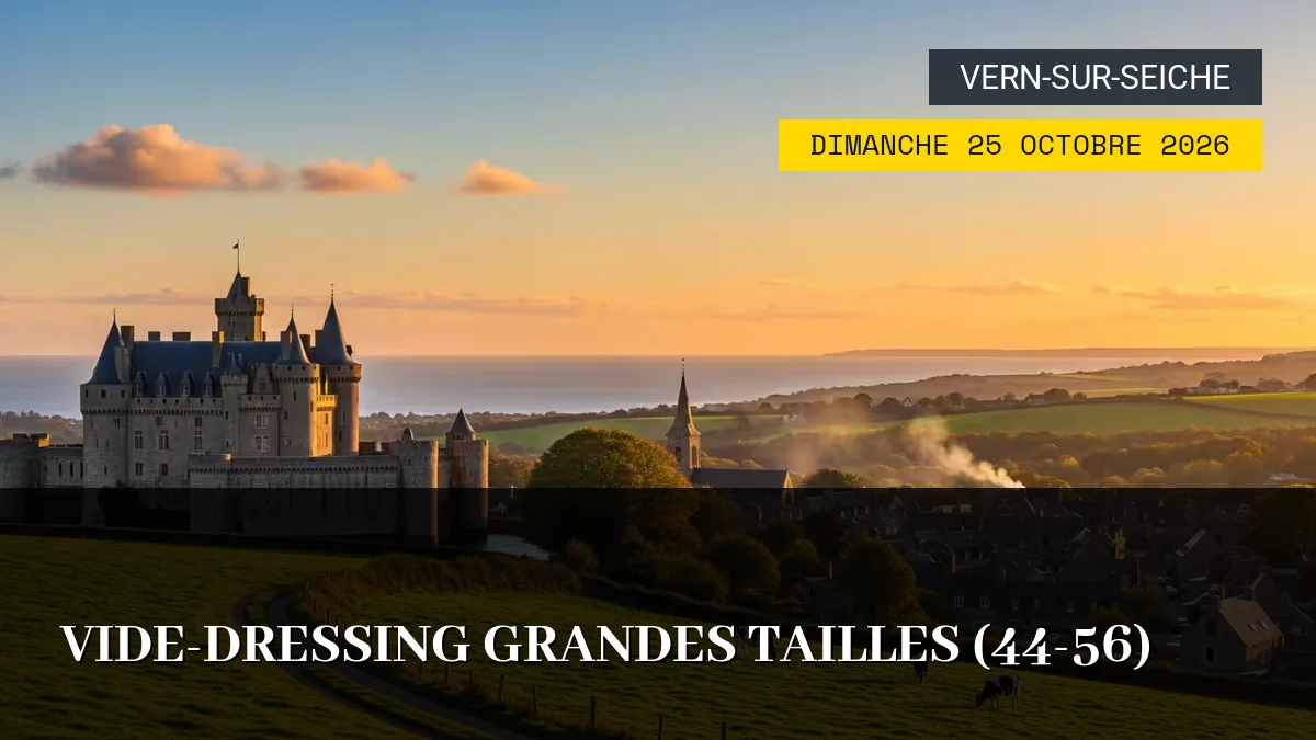 Affiche de l'événement : Vide-Dressing Grandes Tailles (44-56) – Dimanche 25 Octobre 2026