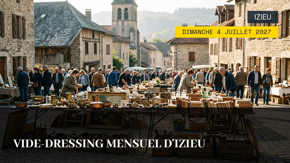 Affiche de l'événement : Vide-Dressing Mensuel d&rsquo;Izieu – Dimanche 4 Juillet 2027