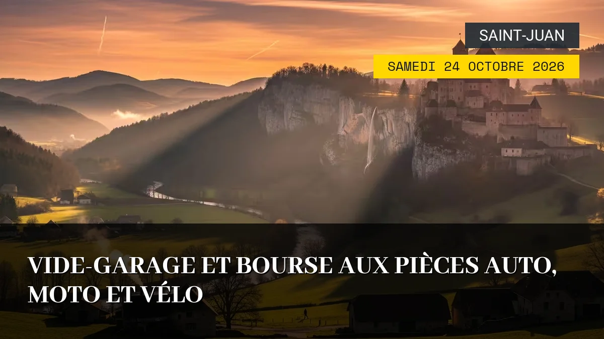 Affiche de l'événement : Vide-Garage et Bourse aux Pièces Auto, Moto et Vélo – Samedi 24 Octobre 2026