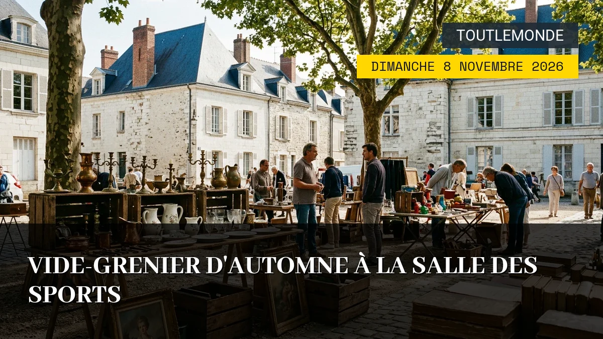 Affiche de l'événement : Vide-Grenier d&rsquo;Automne à la Salle des Sports – Dimanche 8 Novembre 2026