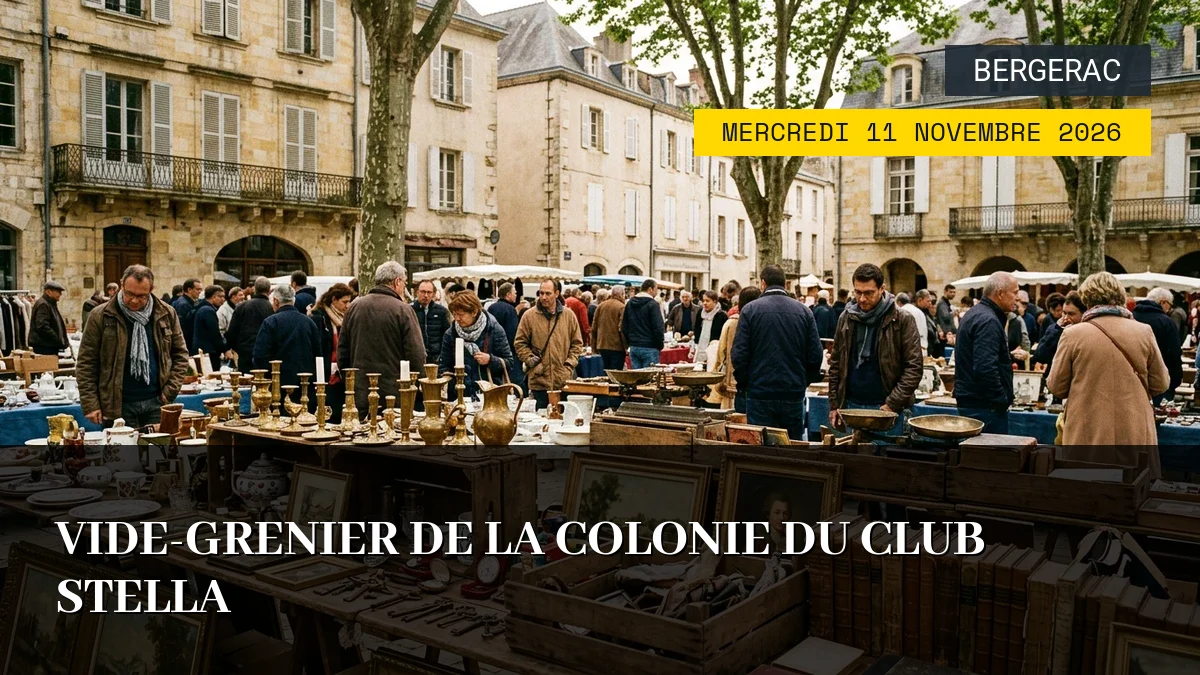 Affiche de l'événement : Vide-Grenier de la Colonie du Club Stella – Mercredi 11 Novembre 2026
