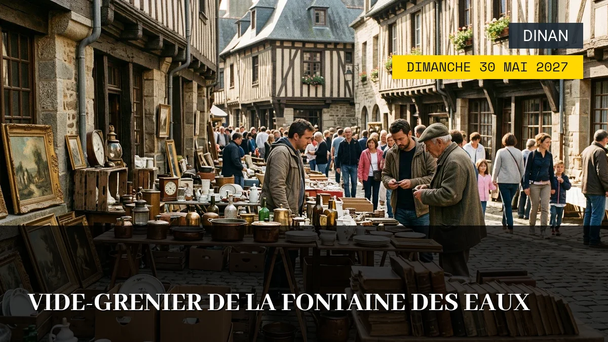 Affiche de l'événement : Vide-Grenier de la Fontaine des Eaux – Dimanche 30 Mai 2027