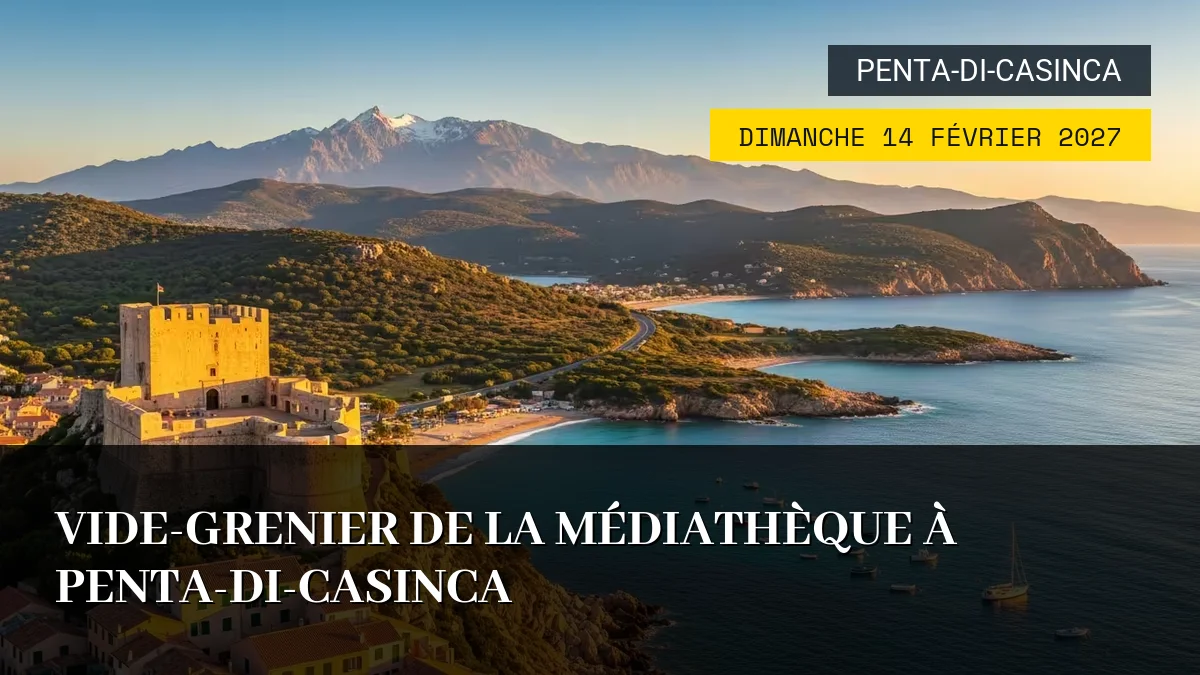 Affiche de l'événement : Vide-Grenier de la Médiathèque à Penta-di-Casinca – Dimanche 14 Février 2027