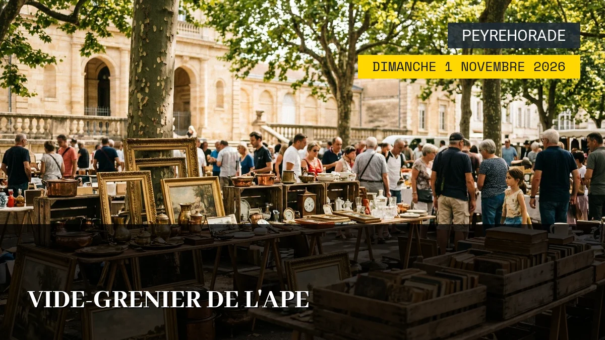 Affiche de l'événement : Vide-grenier de l&rsquo;APE – Dimanche 1 Novembre 2026