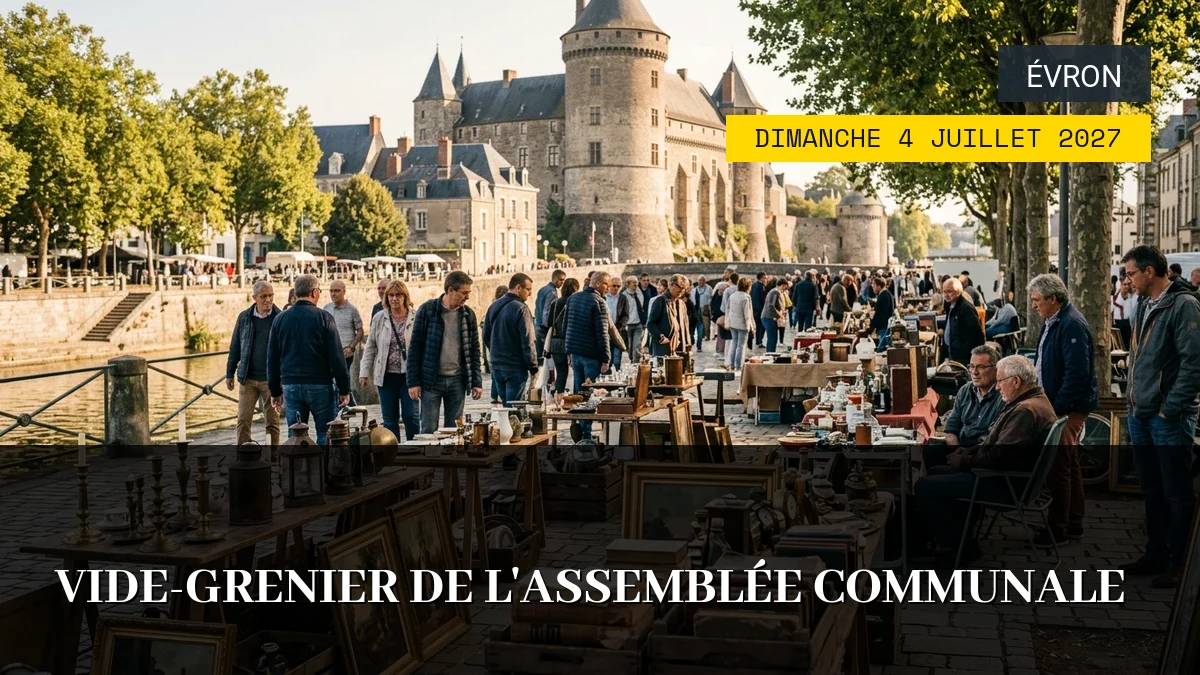 Affiche de l'événement : Vide-Grenier de l&rsquo;Assemblée Communale – Dimanche 4 Juillet 2027