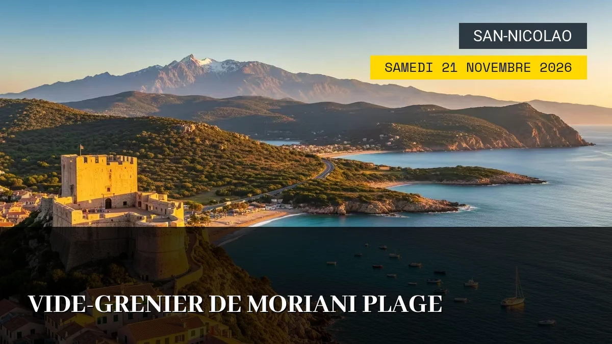 Affiche de l'événement : Vide-Grenier de Moriani Plage – Samedi 21 Novembre 2026