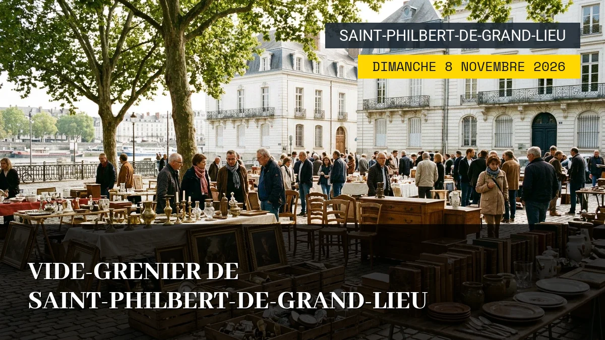 Affiche de l'événement : Vide-Grenier de Saint-Philbert-de-Grand-Lieu – Dimanche 8 Novembre 2026