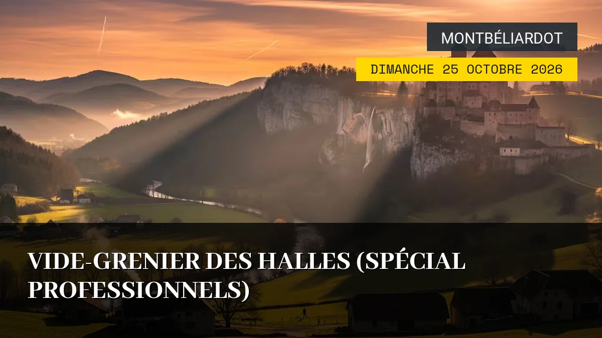 Affiche de l'événement : Vide-Grenier des Halles (Spécial Professionnels) – Dimanche 25 Octobre 2026