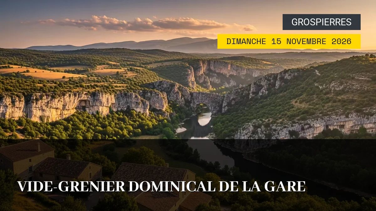 Affiche de l'événement : Vide-Grenier Dominical de la Gare – Dimanche 15 Novembre 2026