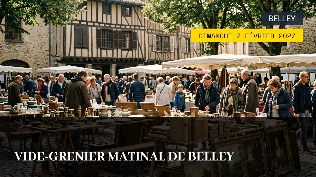 Affiche de l'événement : Vide-Grenier Matinal de Belley – Dimanche 7 Février 2027