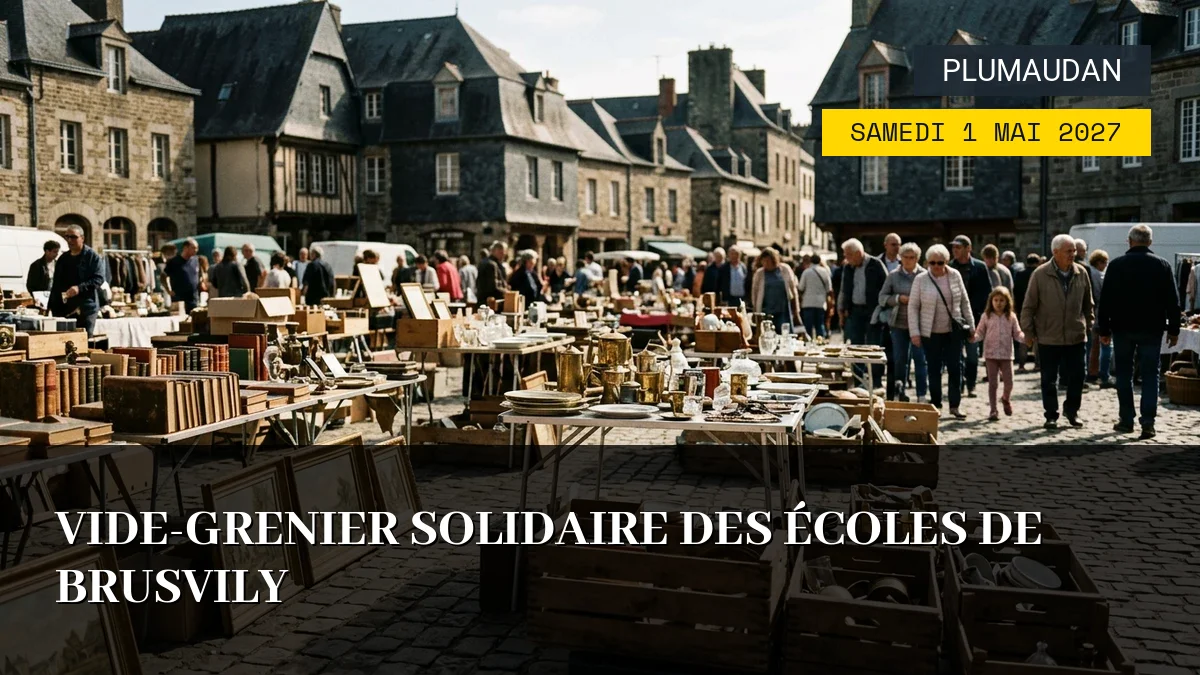Affiche de l'événement : Vide-Grenier Solidaire des Écoles de Brusvily – Samedi 1 Mai 2027