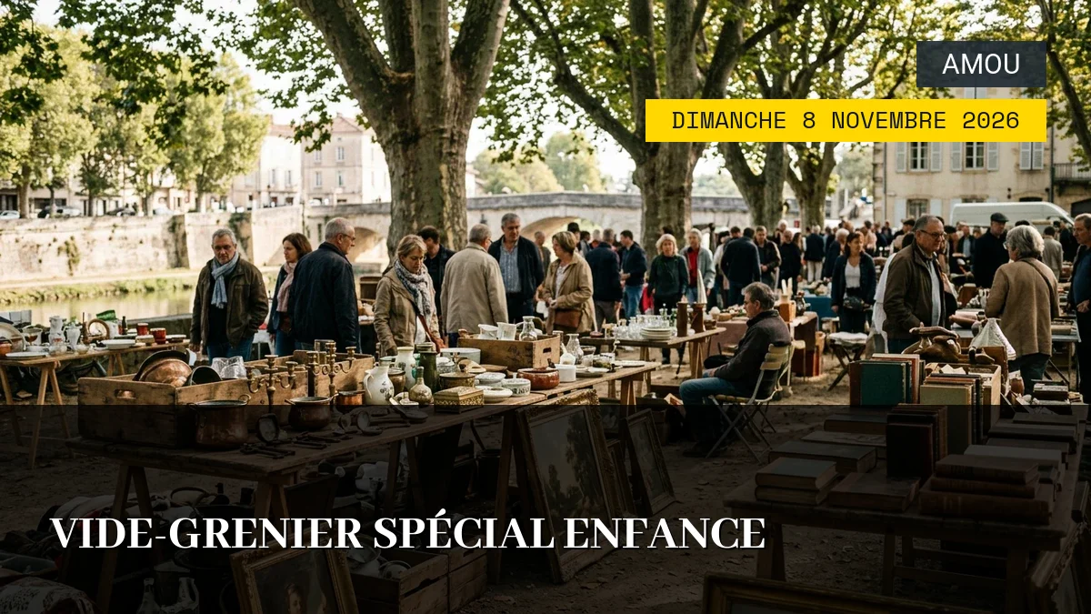 Affiche de l'événement : Vide-grenier Spécial Enfance – Dimanche 8 Novembre 2026