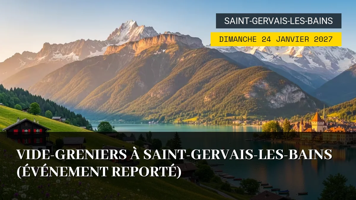 Affiche de l'événement : Vide-Greniers à Saint-Gervais-les-Bains (Événement Reporté) – Dimanche 24 Janvier 2027
