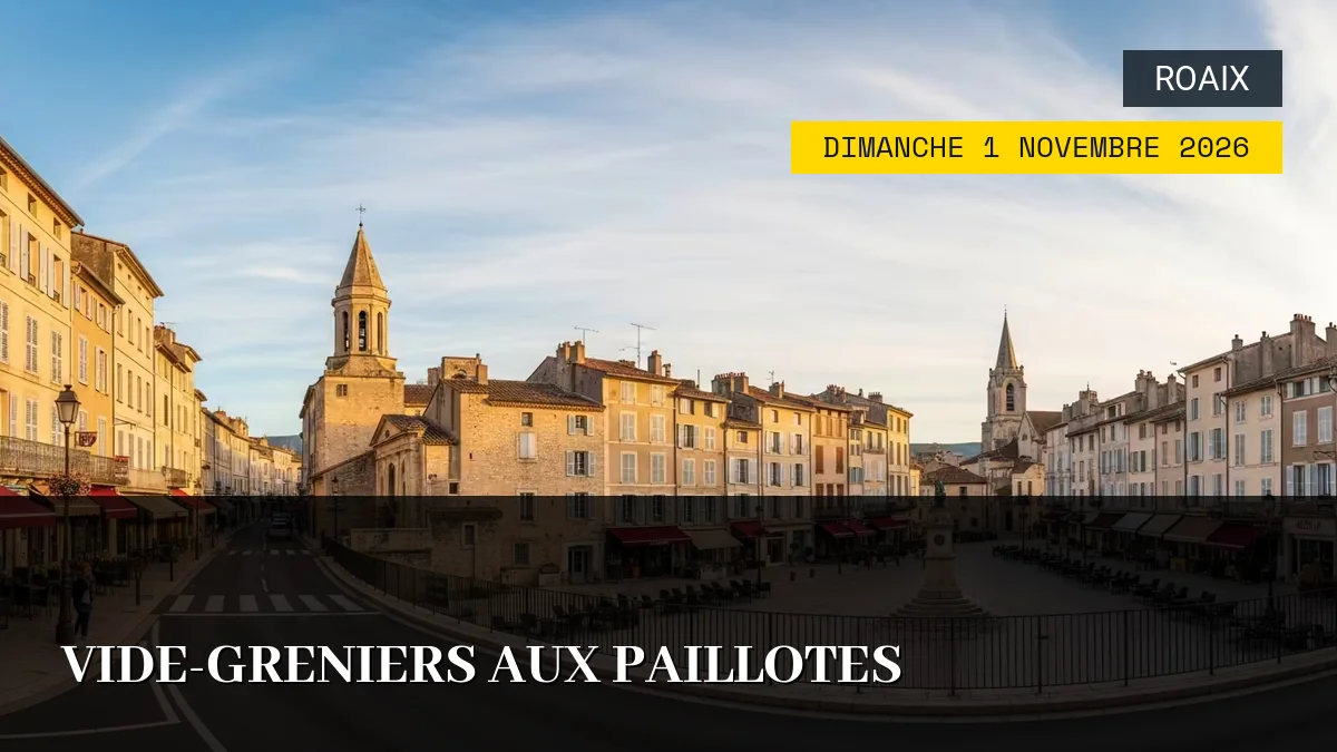 Affiche de l'événement : Vide-Greniers aux Paillotes – Dimanche 1 Novembre 2026
