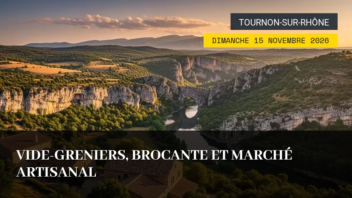 Affiche de l'événement : Vide-greniers, Brocante et Marché Artisanal – Dimanche 15 Novembre 2026