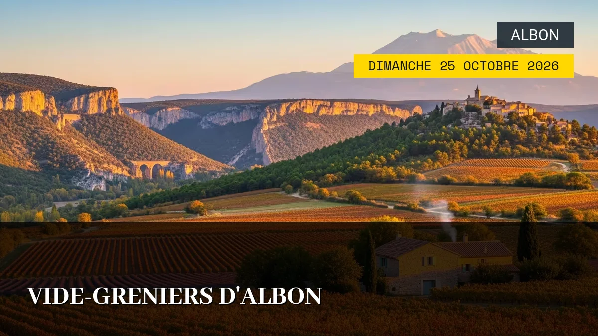 Affiche de l'événement : Vide-Greniers d&rsquo;Albon – Dimanche 25 Octobre 2026