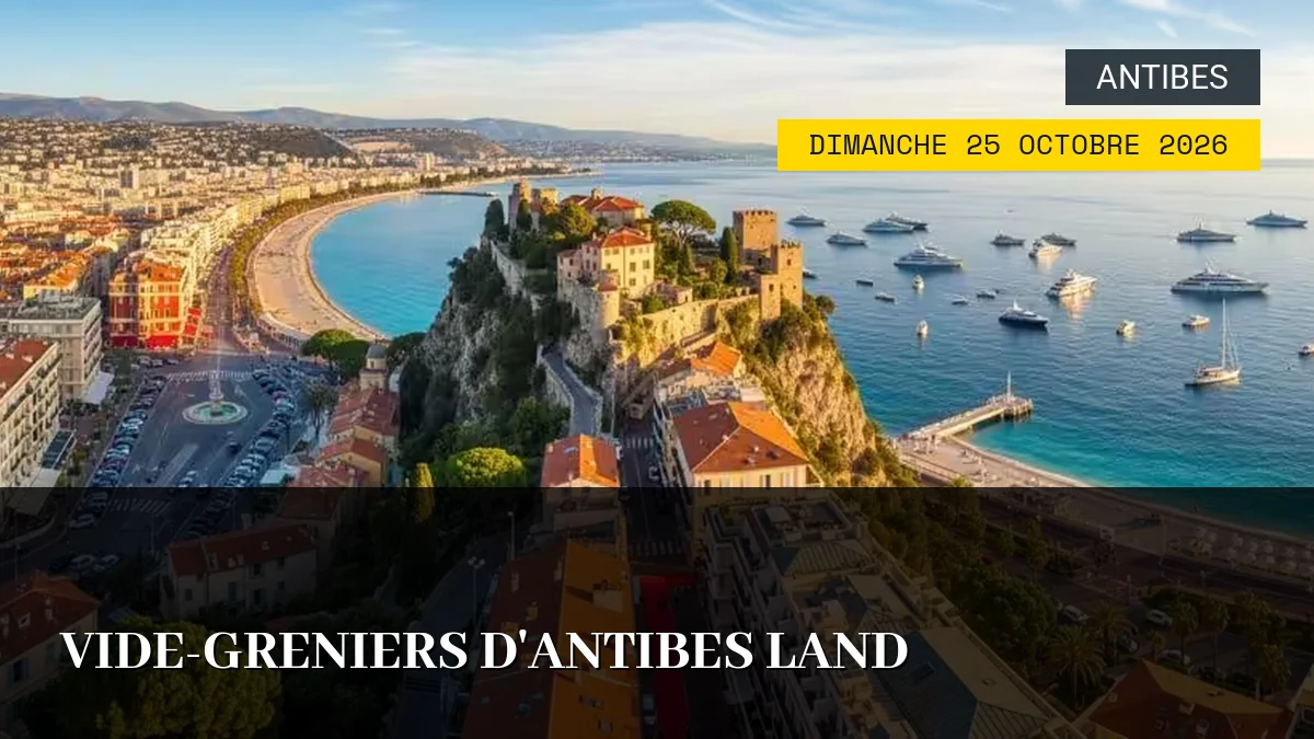 Affiche de l'événement : Vide-Greniers d&rsquo;Antibes Land – Dimanche 25 Octobre 2026