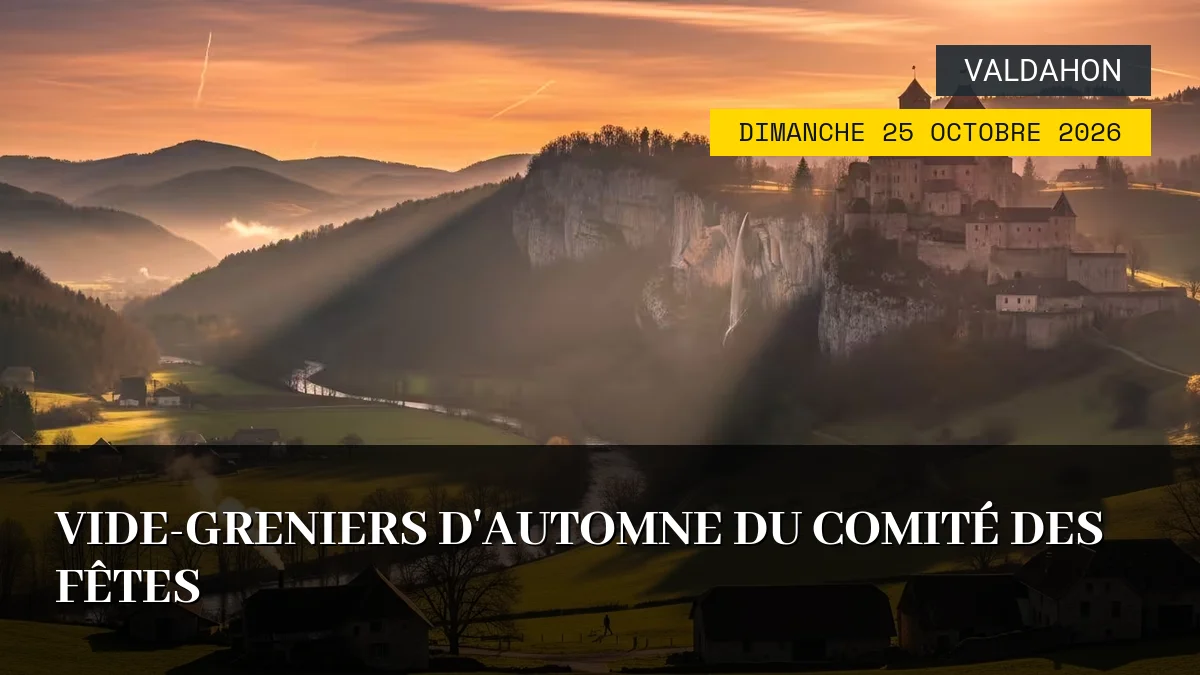Affiche de l'événement : Vide-Greniers d&rsquo;Automne du Comité des Fêtes – Dimanche 25 Octobre 2026