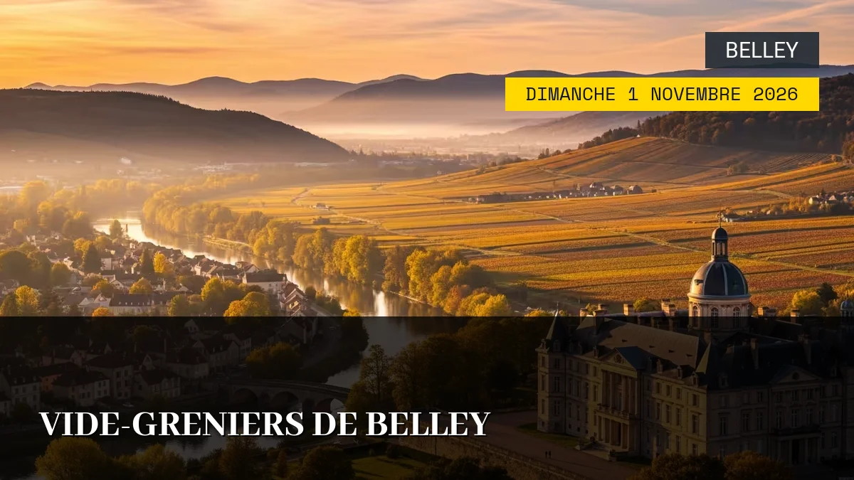 Affiche de l'événement : Vide-greniers de Belley – Dimanche 1 Novembre 2026