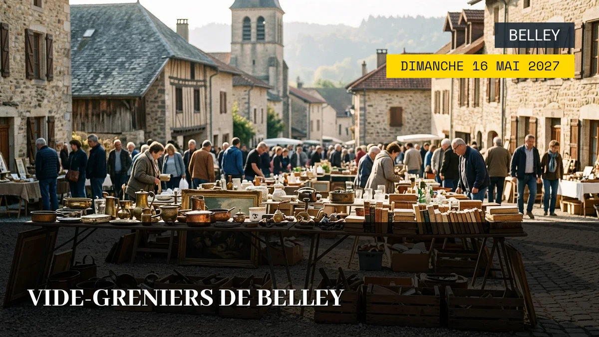 Affiche de l'événement : Vide-greniers de Belley – Dimanche 16 Mai 2027