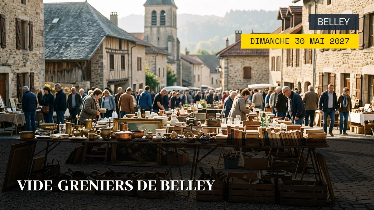 Affiche de l'événement : Vide-greniers de Belley – Dimanche 30 Mai 2027
