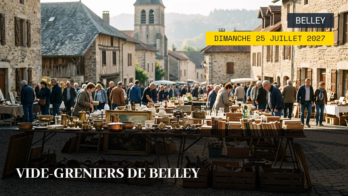 Affiche de l'événement : Vide-Greniers de Belley – Dimanche 25 Juillet 2027