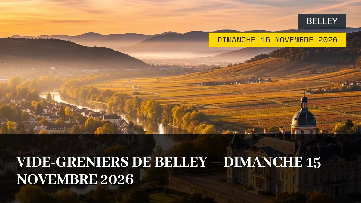 Affiche de l'événement : Vide-Greniers de Belley – Dimanche 15 Novembre 2026