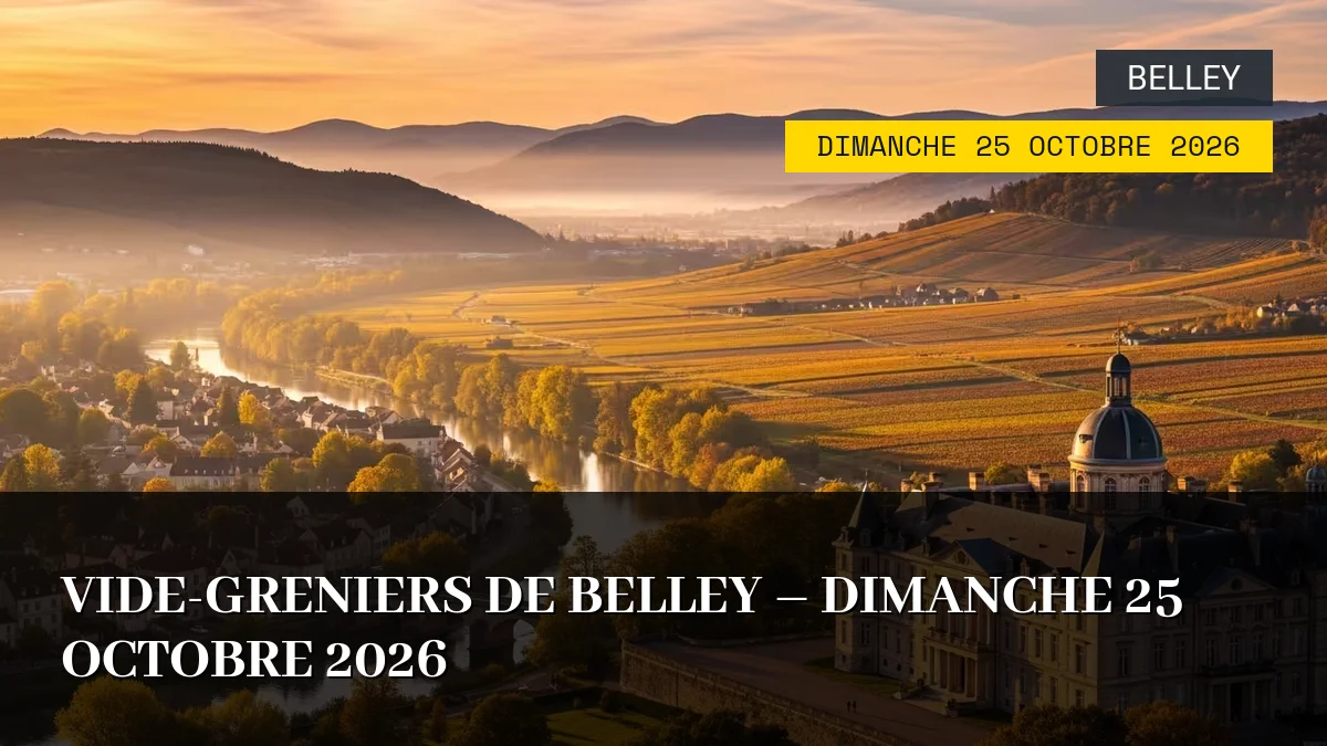 Affiche de l'événement : Vide-greniers de Belley – Dimanche 25 Octobre 2026