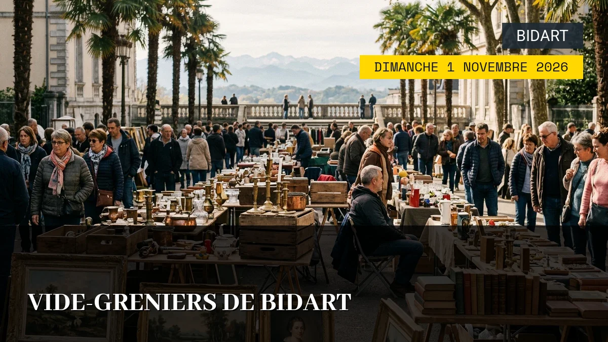 Affiche de l'événement : Vide-greniers de Bidart – Dimanche 1 Novembre 2026