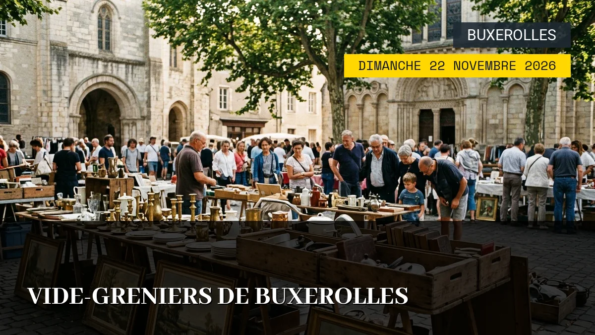 Affiche de l'événement : Vide-greniers de Buxerolles – Dimanche 22 Novembre 2026