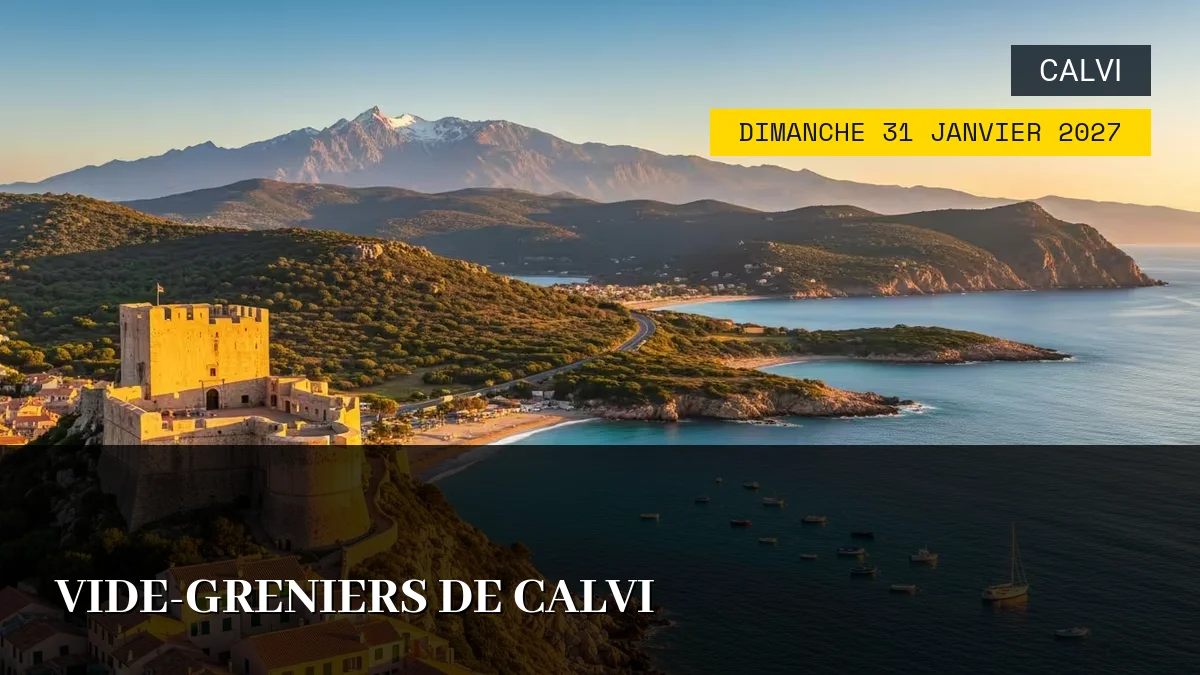 Affiche de l'événement : Vide-Greniers de Calvi – Dimanche 31 Janvier 2027