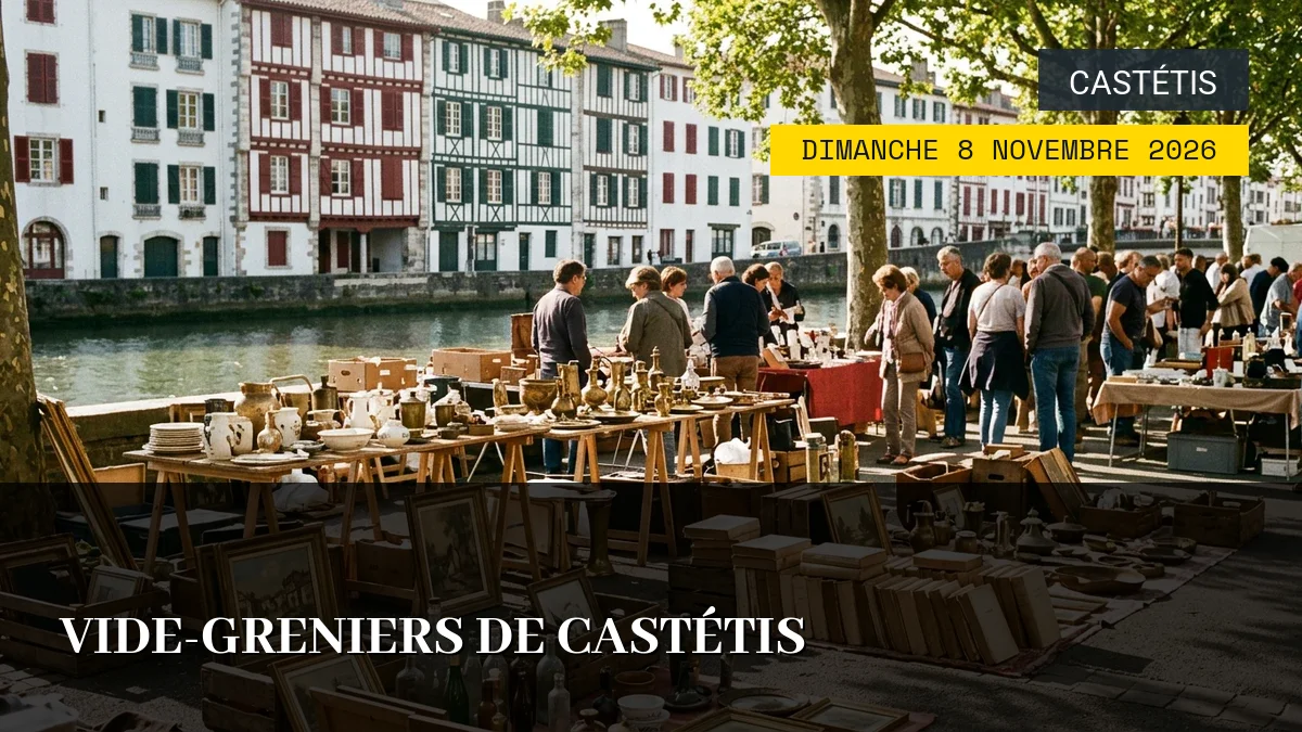 Affiche de l'événement : Vide-greniers de Castétis – Dimanche 8 Novembre 2026