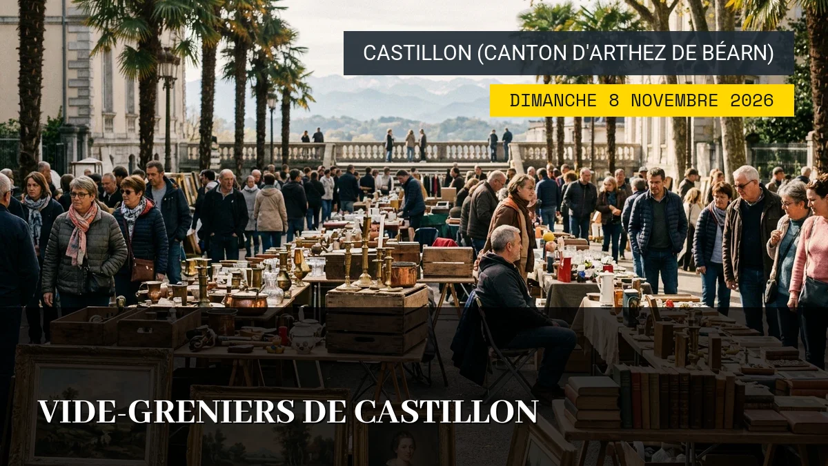 Affiche de l'événement : Vide-Greniers de Castillon – Dimanche 8 Novembre 2026