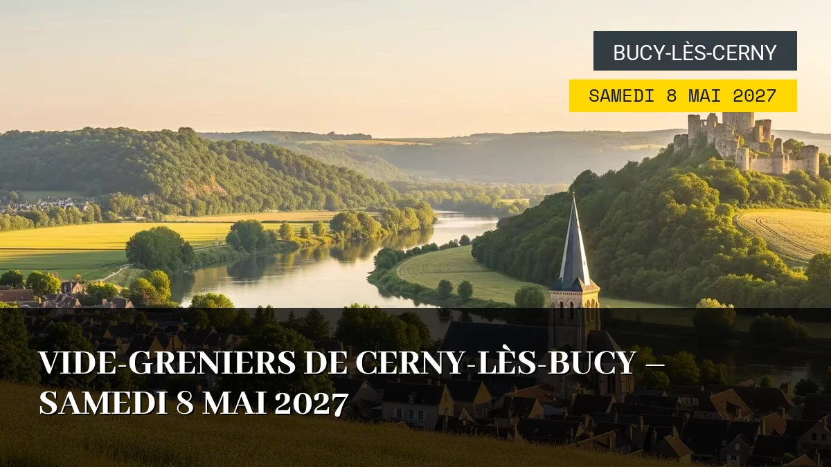 Affiche de l'événement : Vide-greniers de Cerny-lès-Bucy – Samedi 8 Mai 2027