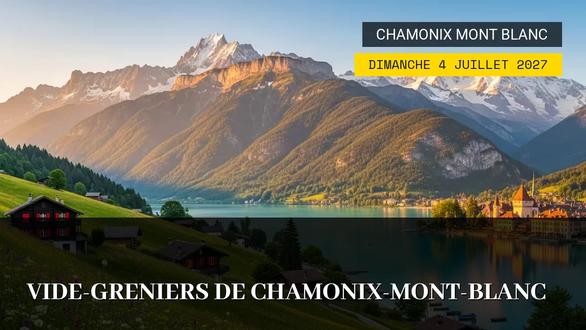 Affiche de l'événement : Vide-greniers de Chamonix-Mont-Blanc – Dimanche 4 Juillet 2027