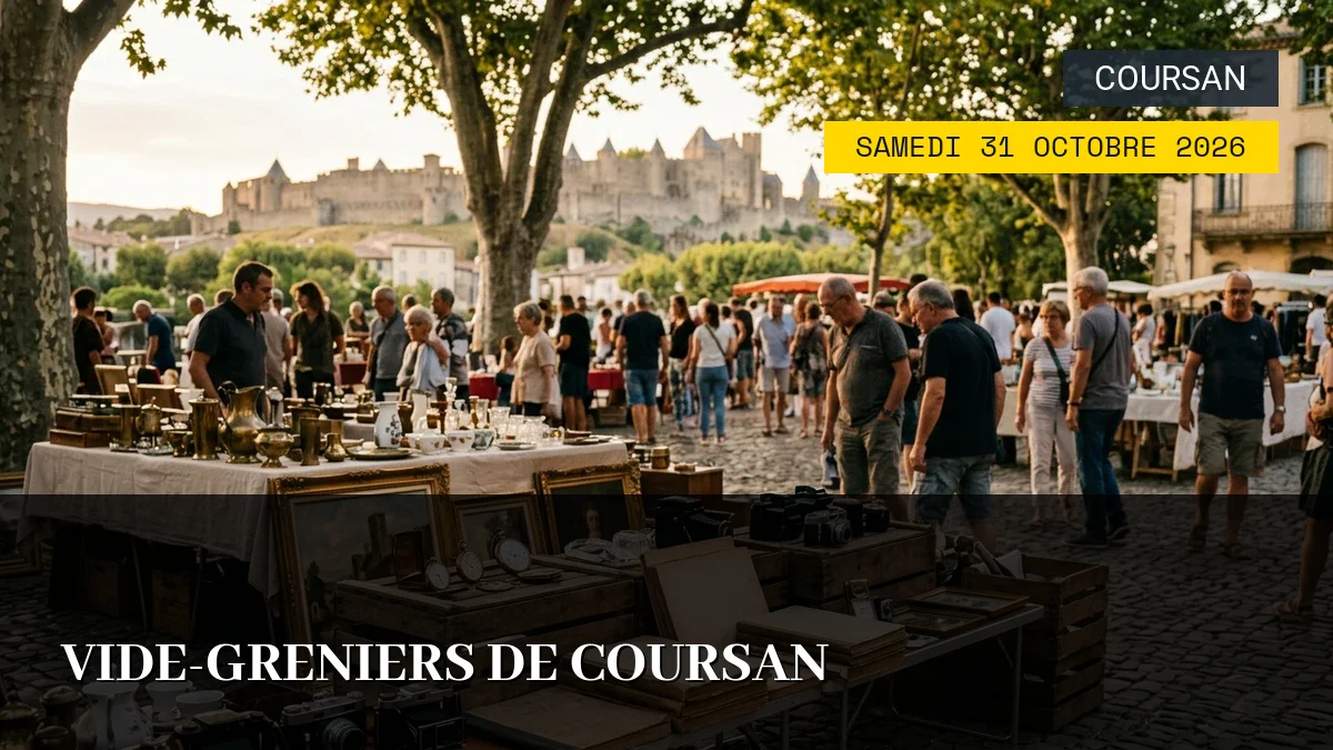 Affiche de l'événement : Vide-greniers de Coursan – Samedi 31 Octobre 2026