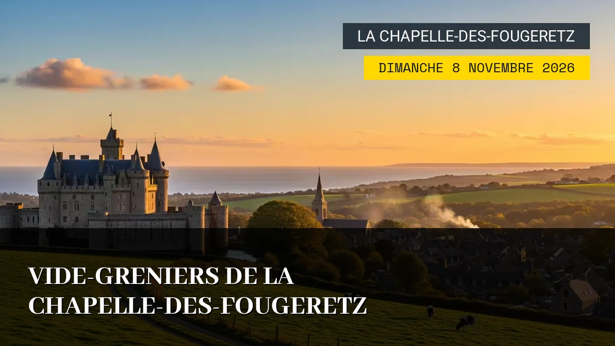 Affiche de l'événement : Vide-greniers de La Chapelle-des-Fougeretz – Dimanche 8 Novembre 2026