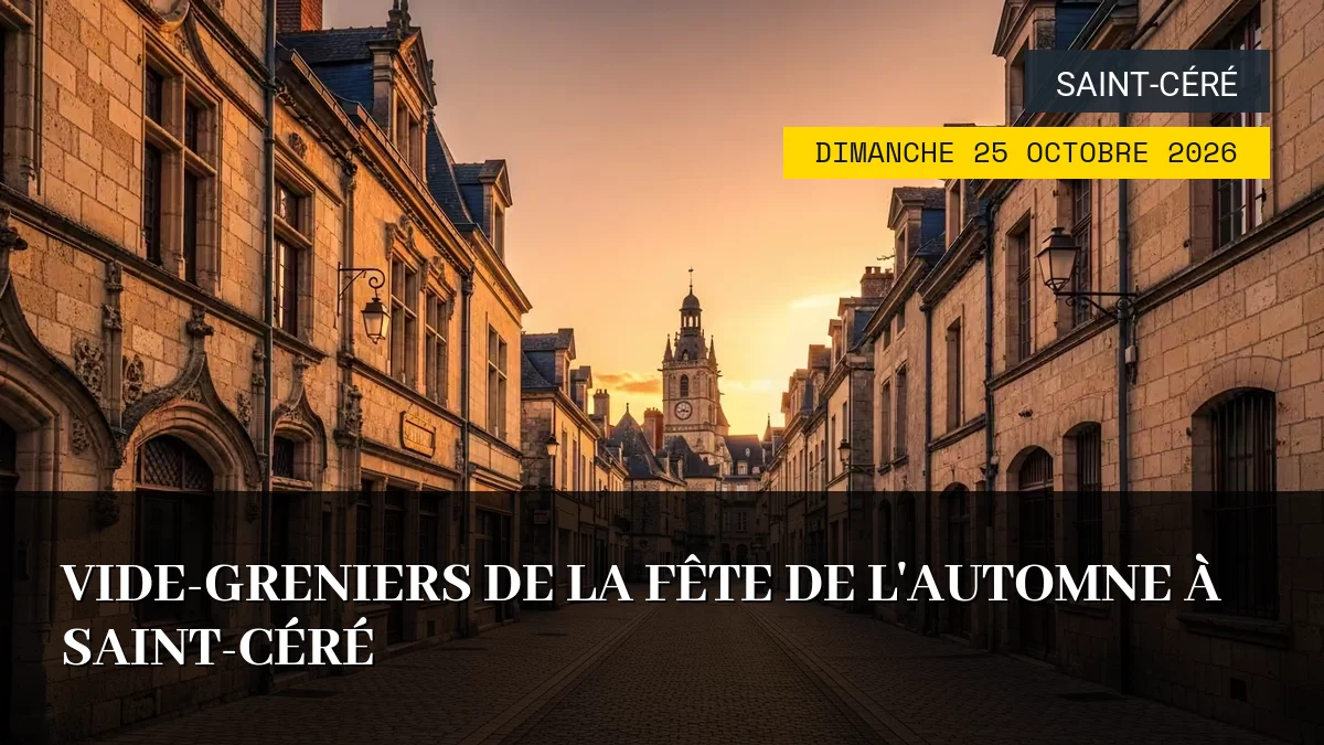 Affiche de l'événement : Vide-greniers de la Fête de l&rsquo;Automne à Saint-Céré – Dimanche 25 Octobre 2026