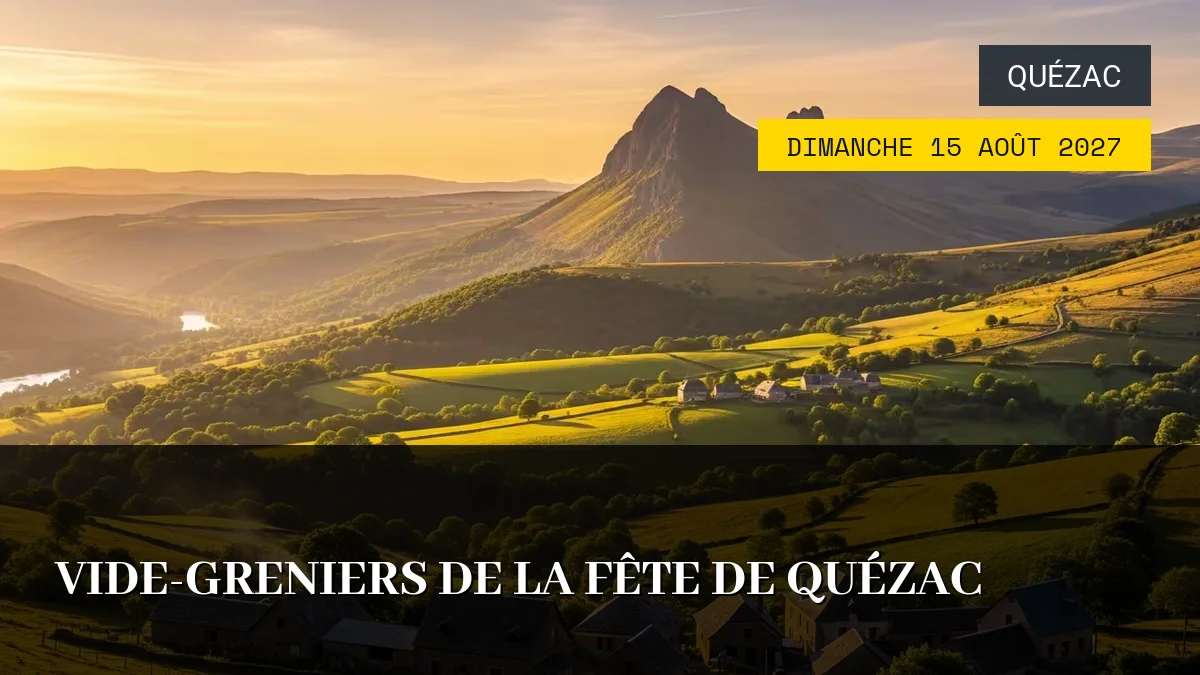 Affiche de l'événement : Vide-Greniers de la Fête de Quézac – Dimanche 15 Août 2027