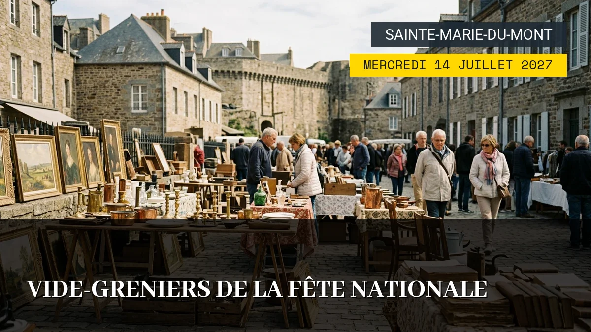Affiche de l'événement : Vide-Greniers de la Fête Nationale – Mercredi 14 Juillet 2027