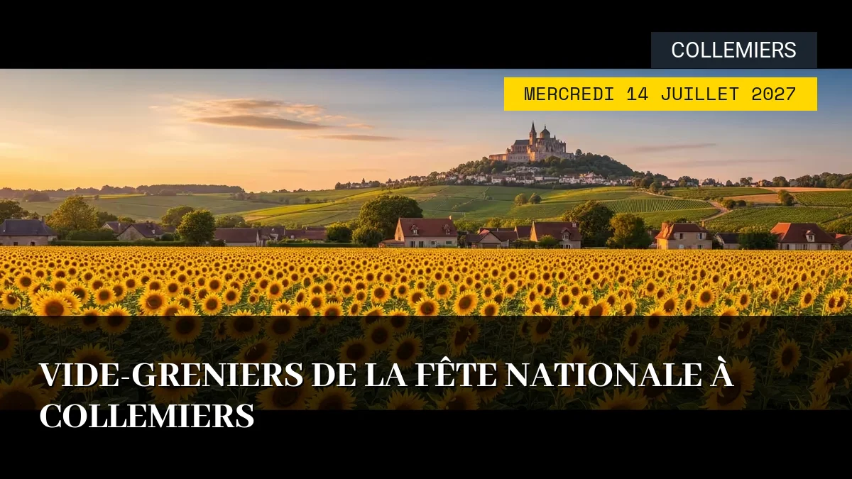 Affiche de l'événement : Vide-greniers de la Fête Nationale à Collemiers – Mercredi 14 Juillet 2027